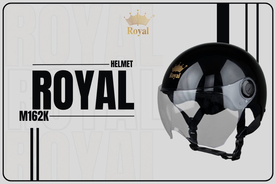 Royal M162K là sản phẩm mũ bảo hiểm 1/2 đầu được trang bị kính chắn gió tiện dụng