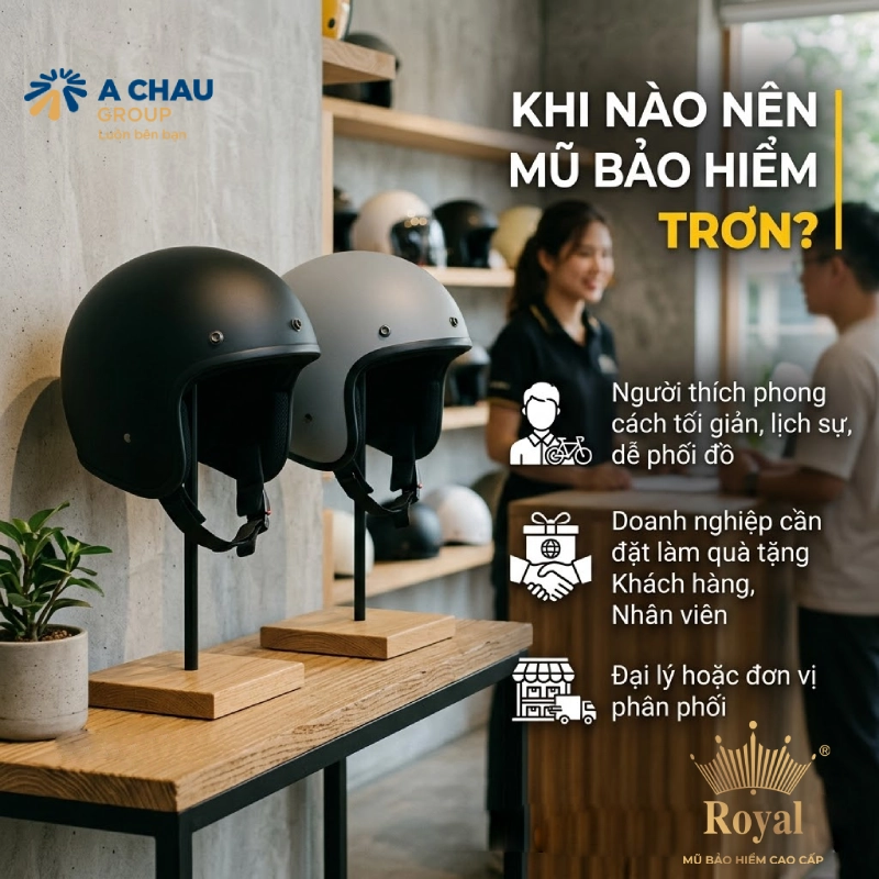 Khi nào nên chọn mũ bảo hiểm trơn?