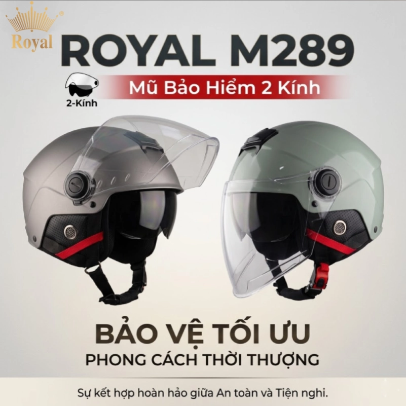 Nón bảo hiểm 2 kính Royal M289