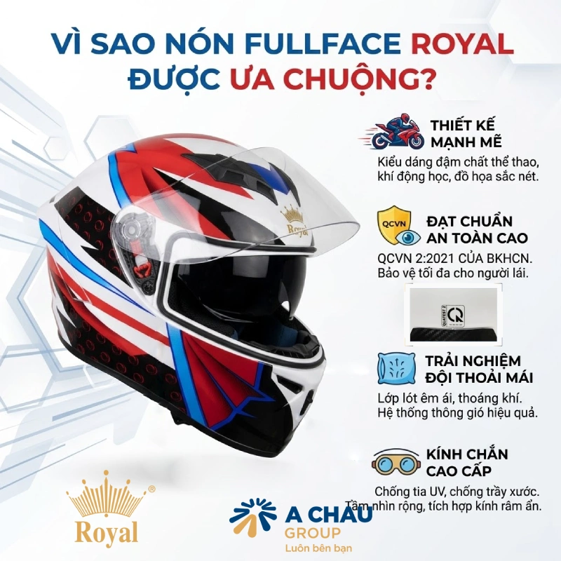 Vì sao nón fullface Royal được ưa chuộng?